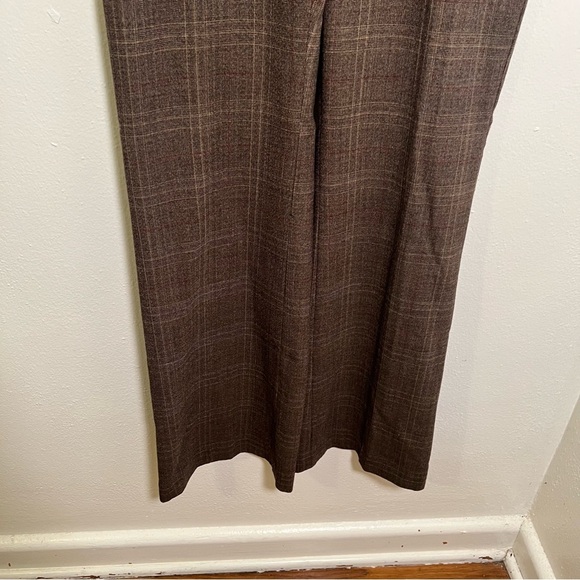 Express Design Studio Editor Dress Pant Trousers Brown Plaid 6 - Picture 3 of 9